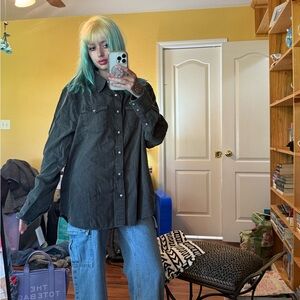 Overland Black Casual Button Down Shirt with Classic Fit